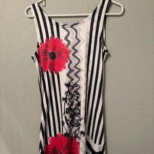 White and black flowered Tango Mango dress
